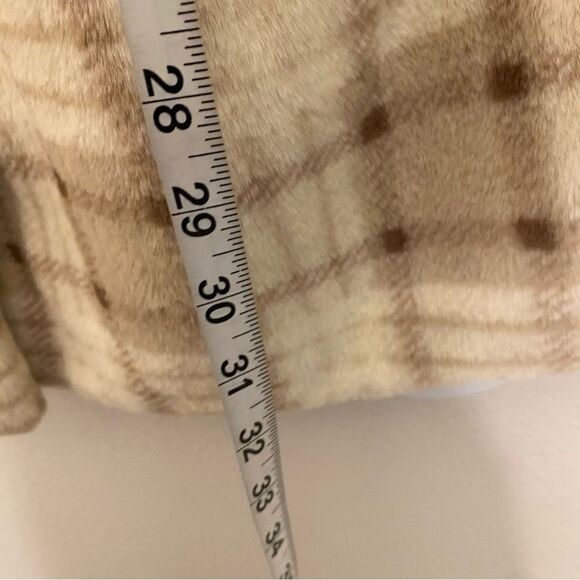 Lush tan brown faux furry neutral plaid oversized jacket trench coat Small NWOT - Picture 8 of 8